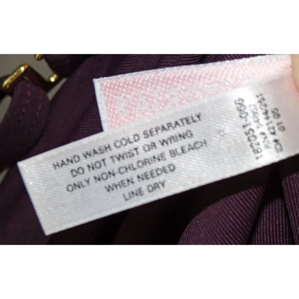 Victoria's Secret One Piece Swimsuit Dark Plum Purple Adjustable Straps Sz 12 B